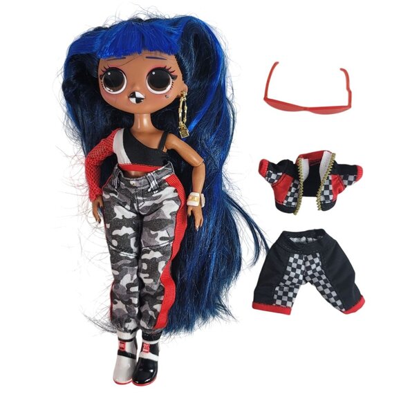 LOL Surprise OMG Downtown BB Fashion Doll 9" Long Blue Hair Pants 10 Pieces 2019 - Picture 1 of 9